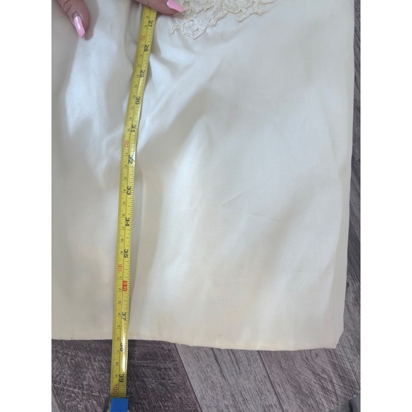 Vintage 1960s Paulines Bridal Shoppe Ivory Tea Length Wedding Dress XS Small - Picture 5 of 14